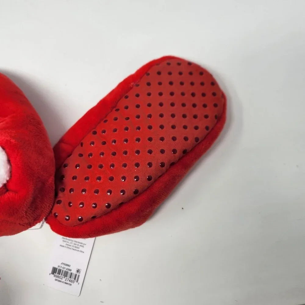 Carters Baby Santa Slippers Red With White Faux Fur Size 4-5T Anti-Slip Sole NWT